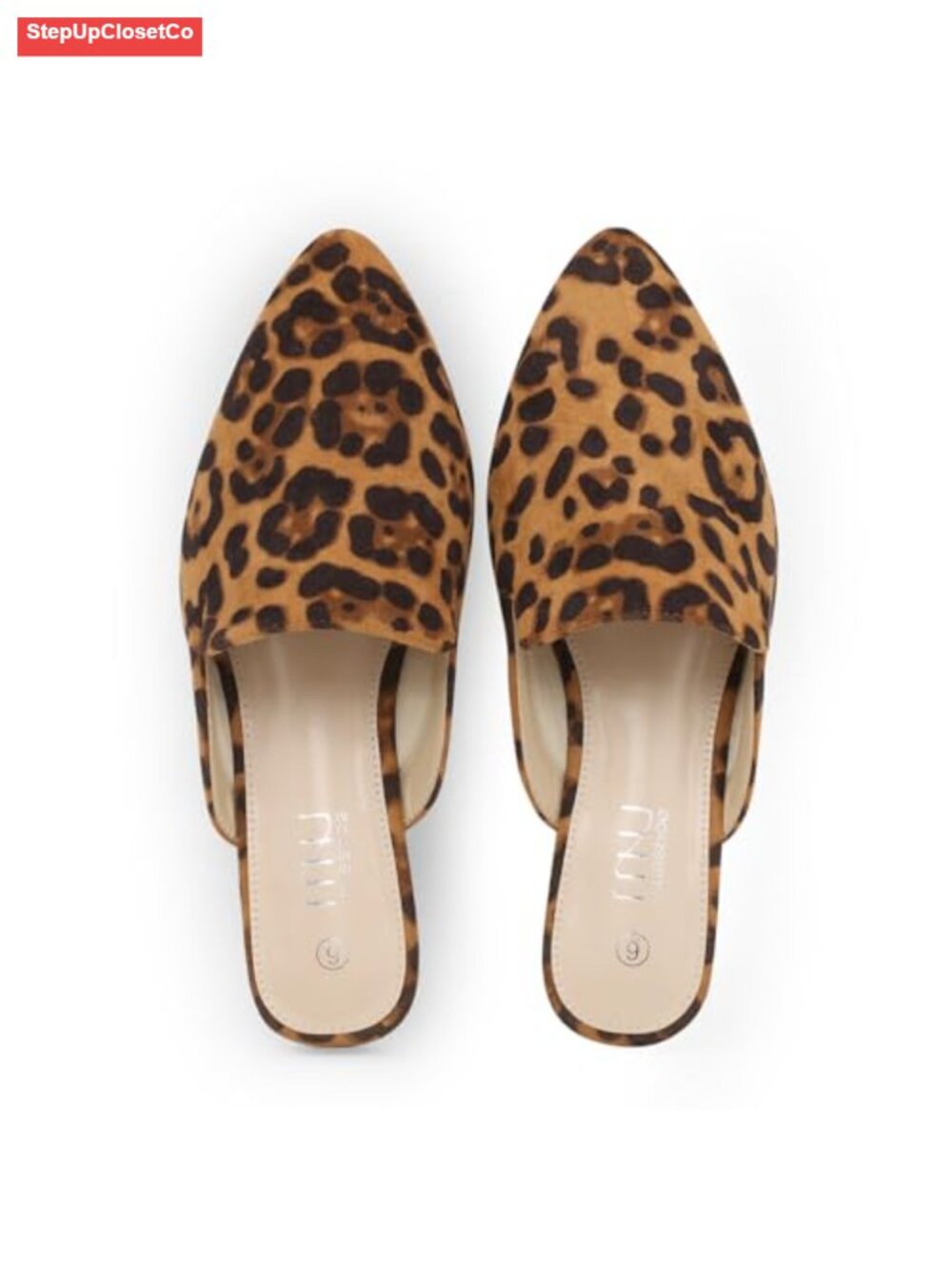 Pointed Toe Mule Flats Slip On Backless Loafers Memory Foam